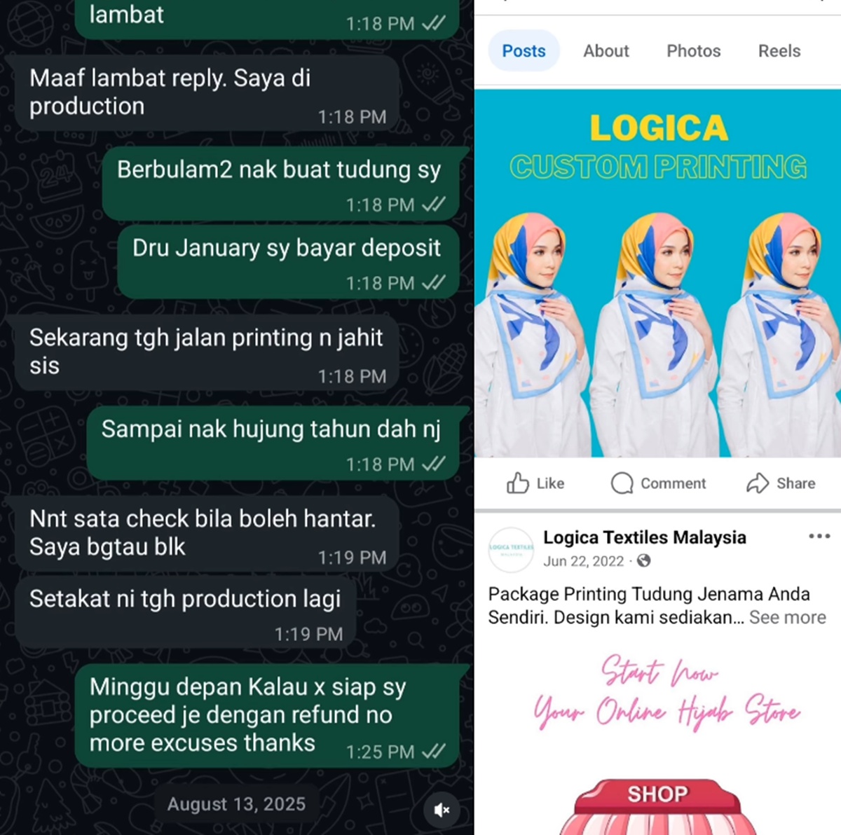ditipu scammer tudung