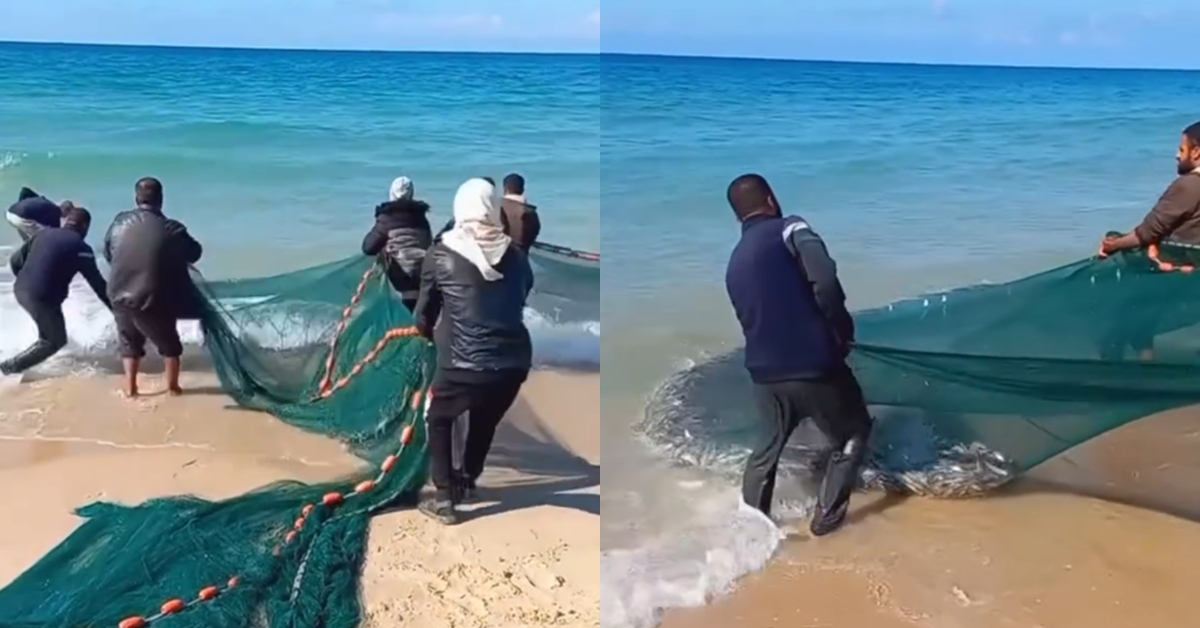 (VIDEO) Isra*l Sibuk Tahan GSF, Dunia Tersentuh Lihat Rakyat Gaza Sempat Turun Laut Menjala Ikan
