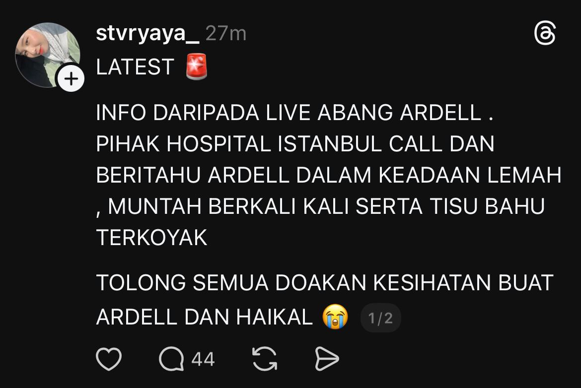 Keadaan ardell lemah