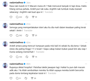 Nadzmi Adhwa bengang Ardell ditumbuk Israel