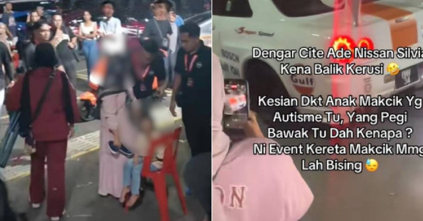 Wanita Baling Kerusi & Sumbat Bekas Minuman Dalam Ekzos Kereta Di Festival Automotif — Dakwa Anak Autisme Terkejut Bunyi Bising