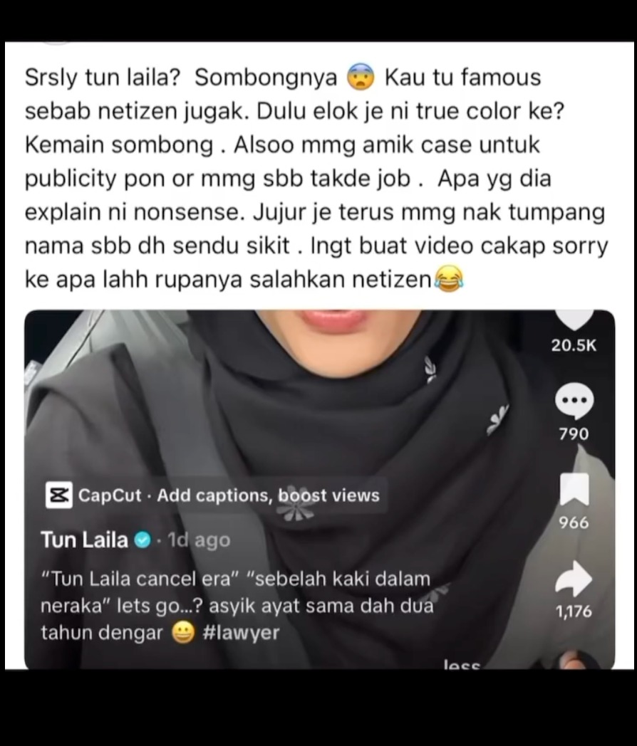 Tun Laila tak kisah kena cancel