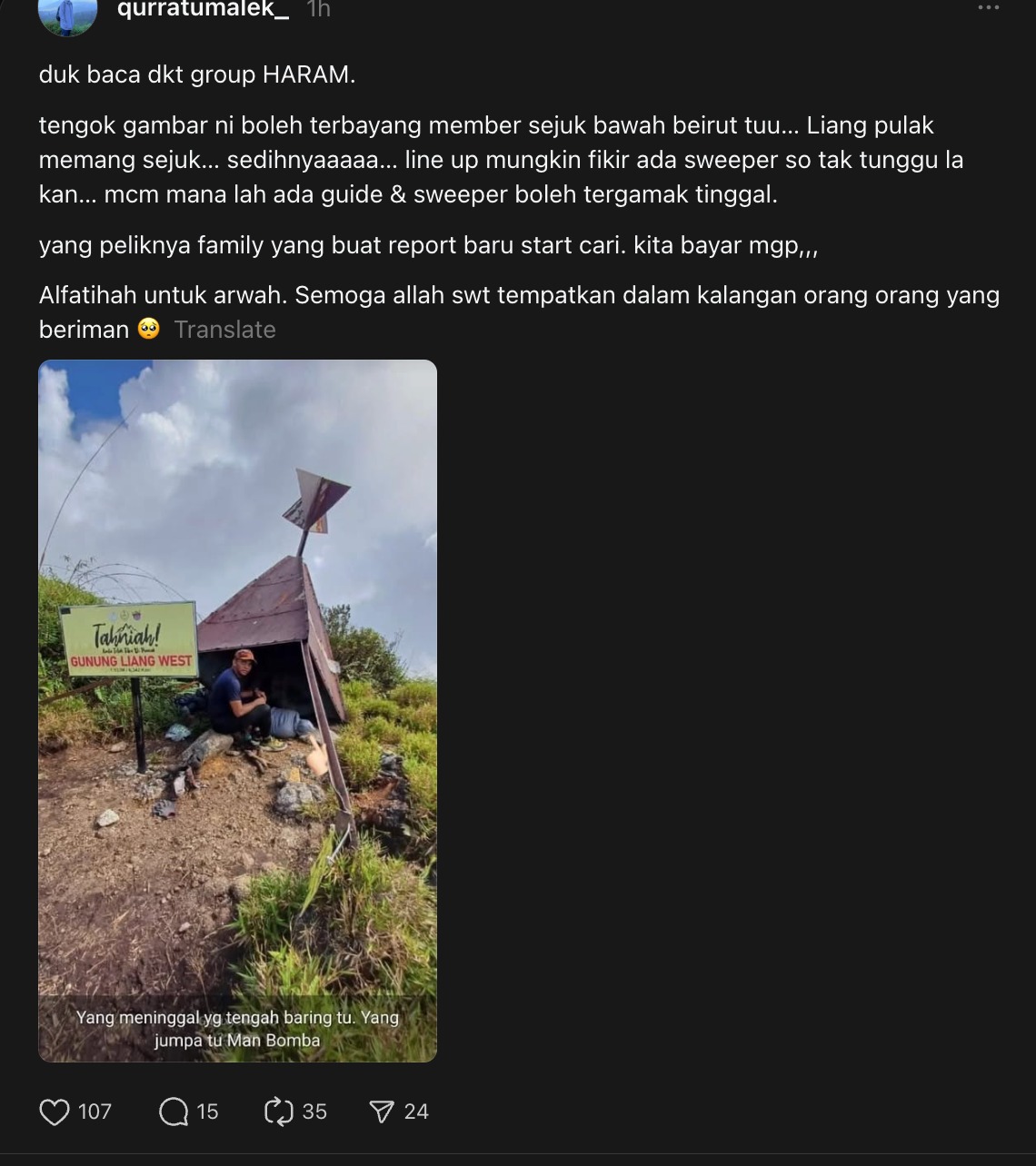pendaki gunung liang