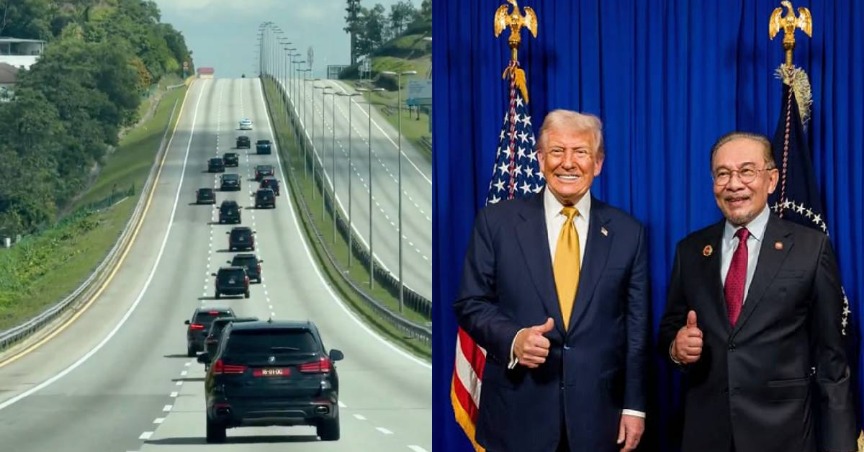 “Tak Nampak Macam Dunia Ke-3” – Tular Video Konvoi Presiden Trump Di KL, Netizen Luar Negara Puji Keadaan Jalan Di Malaysia