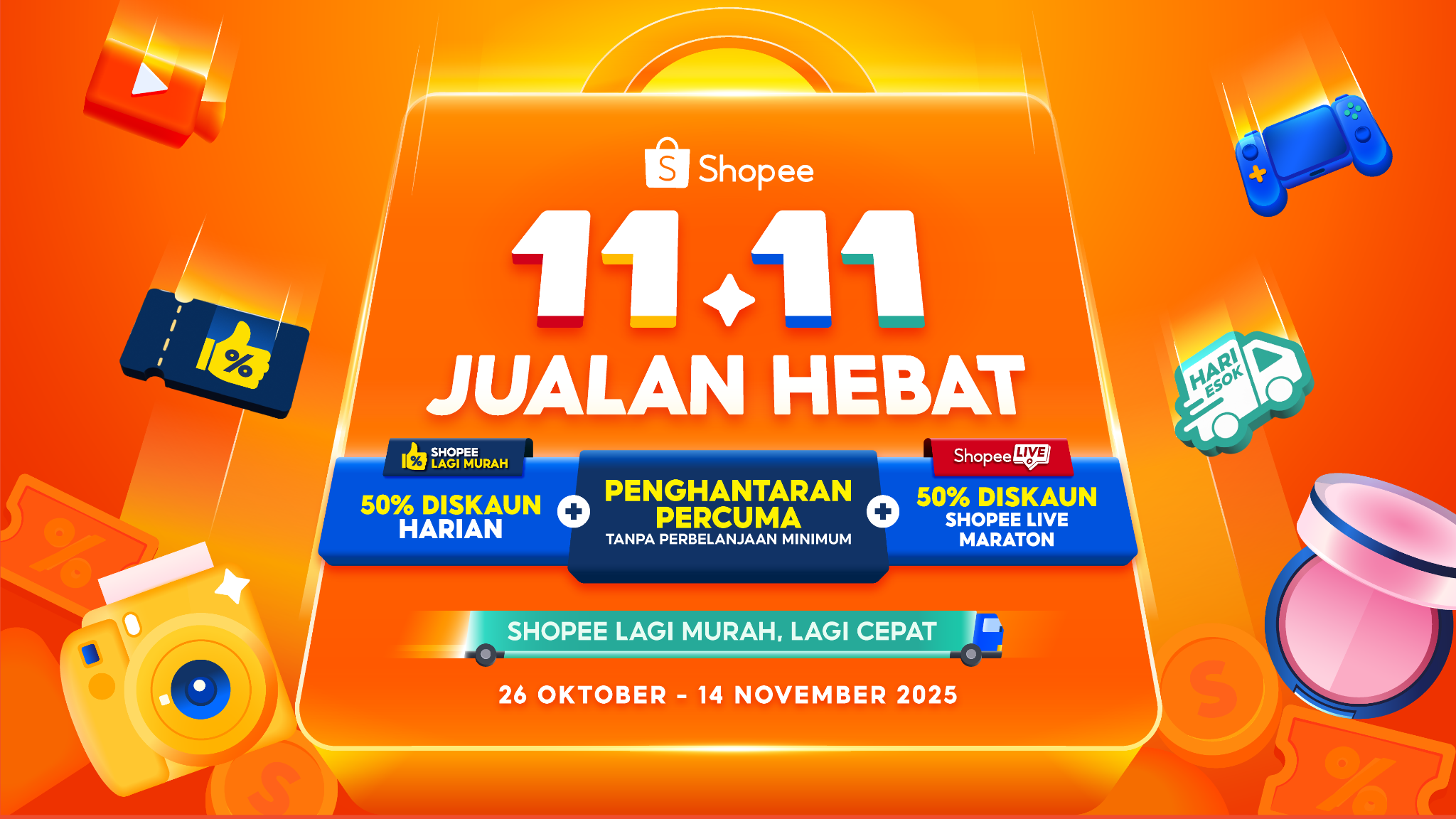 Shopee Lagi Murah 50% Off Setiap Hari, Siapa Tak Nak Jimat?