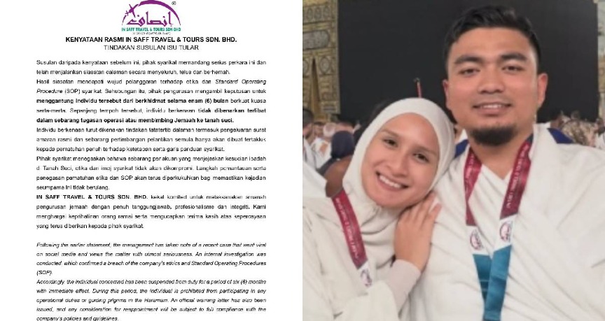 Isu ‘Gender Reveal’ Depan Kaabah, Suami Neera Azizi Digantung Tugas Sebagai Mutawif