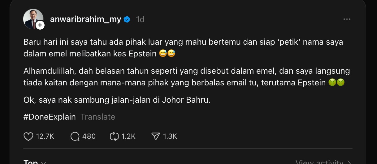 Anwar ibrahim epstein