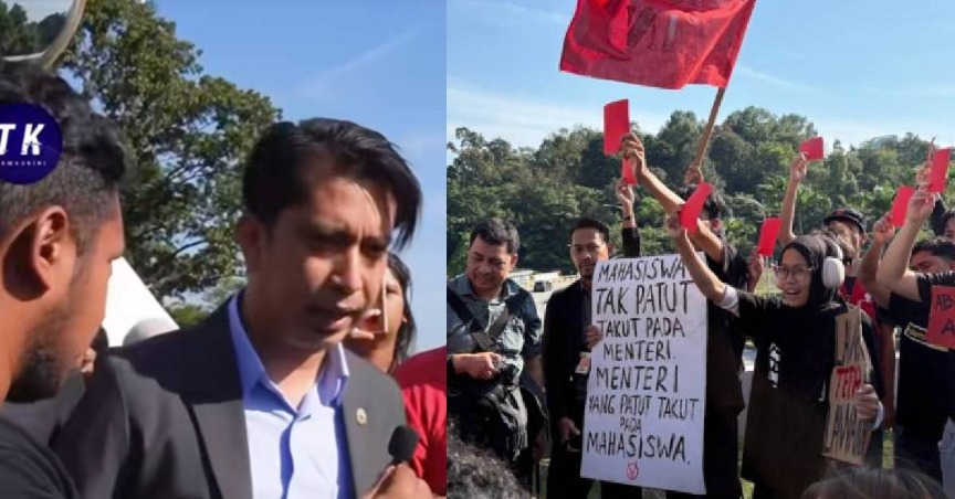 (VIDEO) Mansuh AUKU : Adam Adli Diberi  ‘Kad Merah’ Oleh Mahasiswa – “Kau Penipu!”