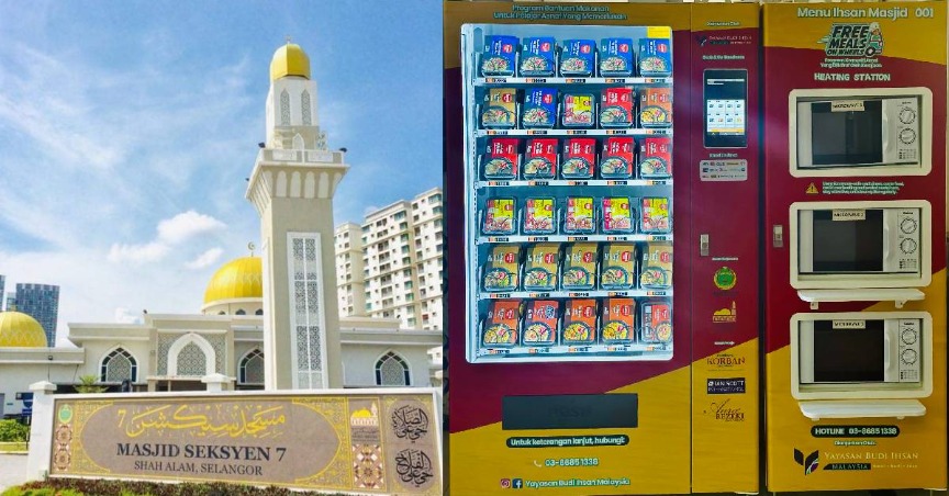 Masjid Seksyen 7 Shah Alam Perkenal Mesin Vending Makanan Percuma Pertama Di Malaysia