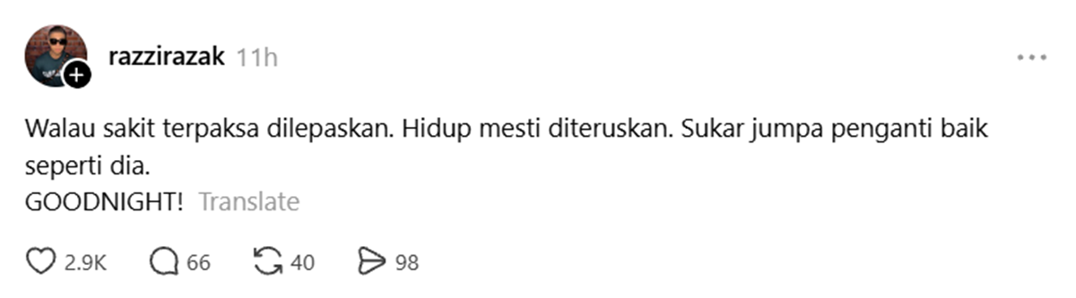 Razzi Razak luah di Threads