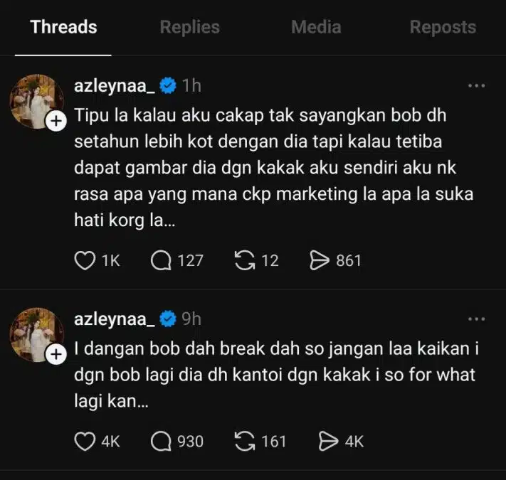 “Aku Ada Duit, Aku Comel” – Pempengaruh Bob Akui Sudah Putus, Bekas Teman Wanita Minta Jangan Sebut Namanya Lagi