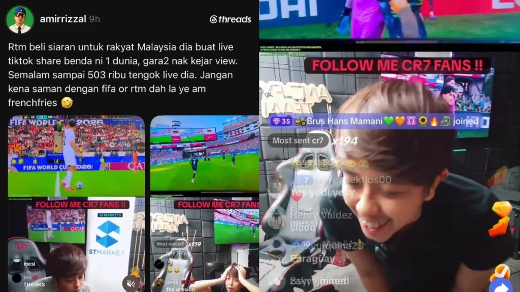 Ammar Nazhan Didakwa Siar Semula Perlawanan Piala Dunia 2026 Di TikTok, Netizen Gesa RTM Ambil Tinda