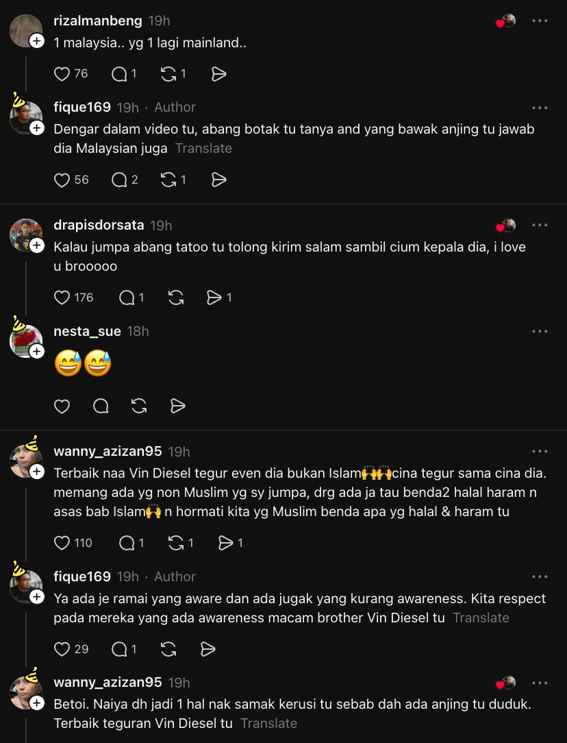 Terima Kasih Vin Diesel Malaysia  Lelaki Bangsa Cina Tempatan Dipuji Berani Tegur Individu Maka