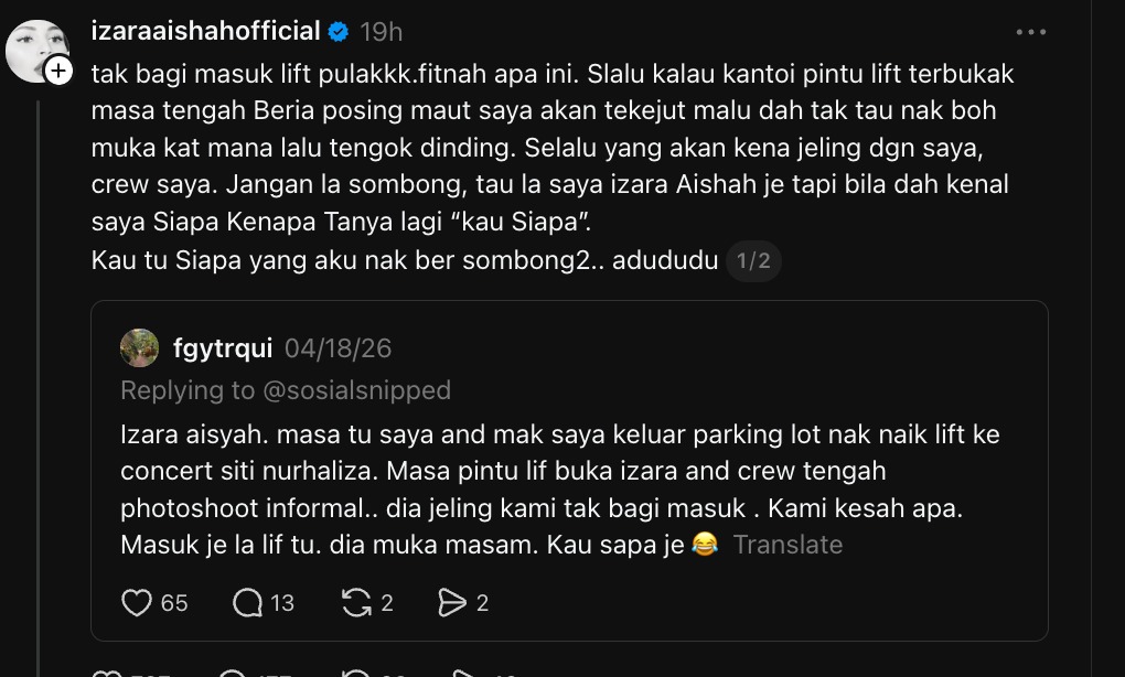 Kau Tu Siapa Aku Nak Sombong-Sombong  Izara Aishah Nafi Kekwat Bila Berjumpa Peminat