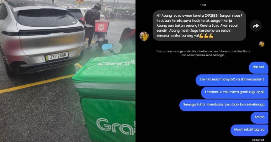 Rider GrabFood Tak Lari Dari Tanggungjawab, Cari Pemilik Xpeng Untuk Ganti Rugi, Sekali Ini Pula Reaksi Owner