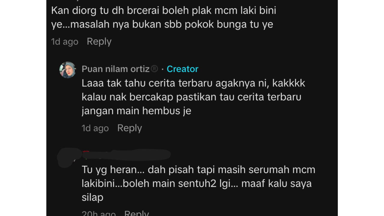 Jangan Main Hembus Je..  Nilam Dan Suami Dikecam Bersekedudukan Lepas Cerai, Rupanya Dah Rujuk Se