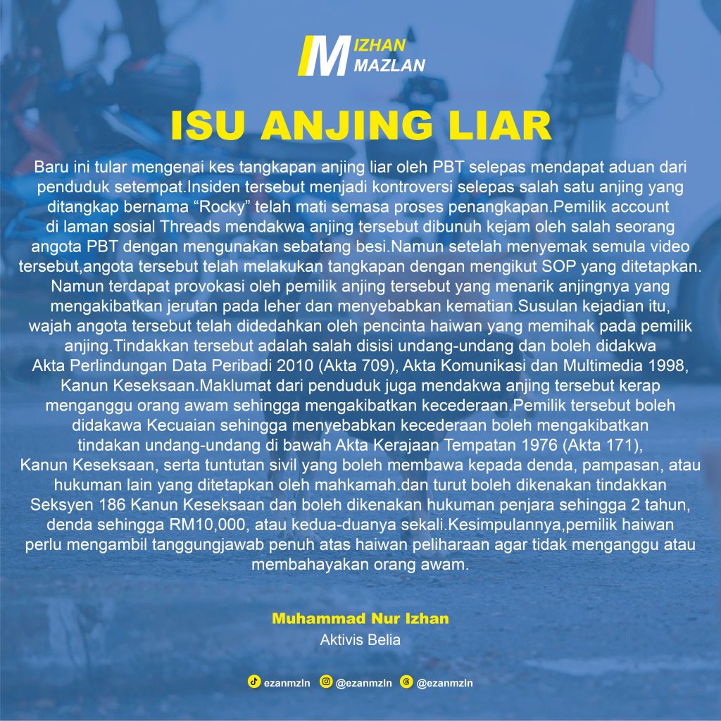 Aktivis Belia Dakwa Anggota PBT Ikut SOP, Gesa Orang Ramai Semak Fakta Sebelum Menuduh  Jangan Han