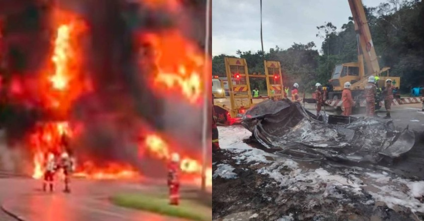 “Tak Ada Rupa Kereta Dah..” – Ibu, Anak Maut Dalam Nahas Kereta Bertembung Lori Tangki Bawa  Diesel Di Temerloh