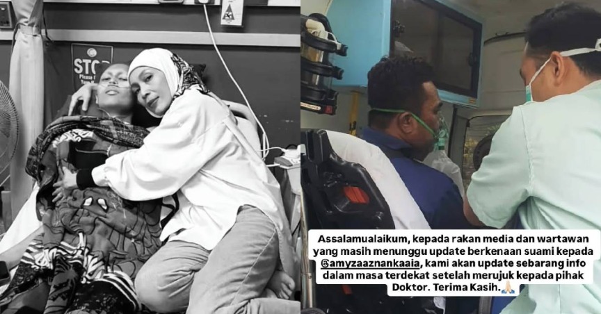 Suami Amyza Aznan Kritikal, Terpaksa Ditidurkan Di HKL Akibat Paru-Paru Berair
