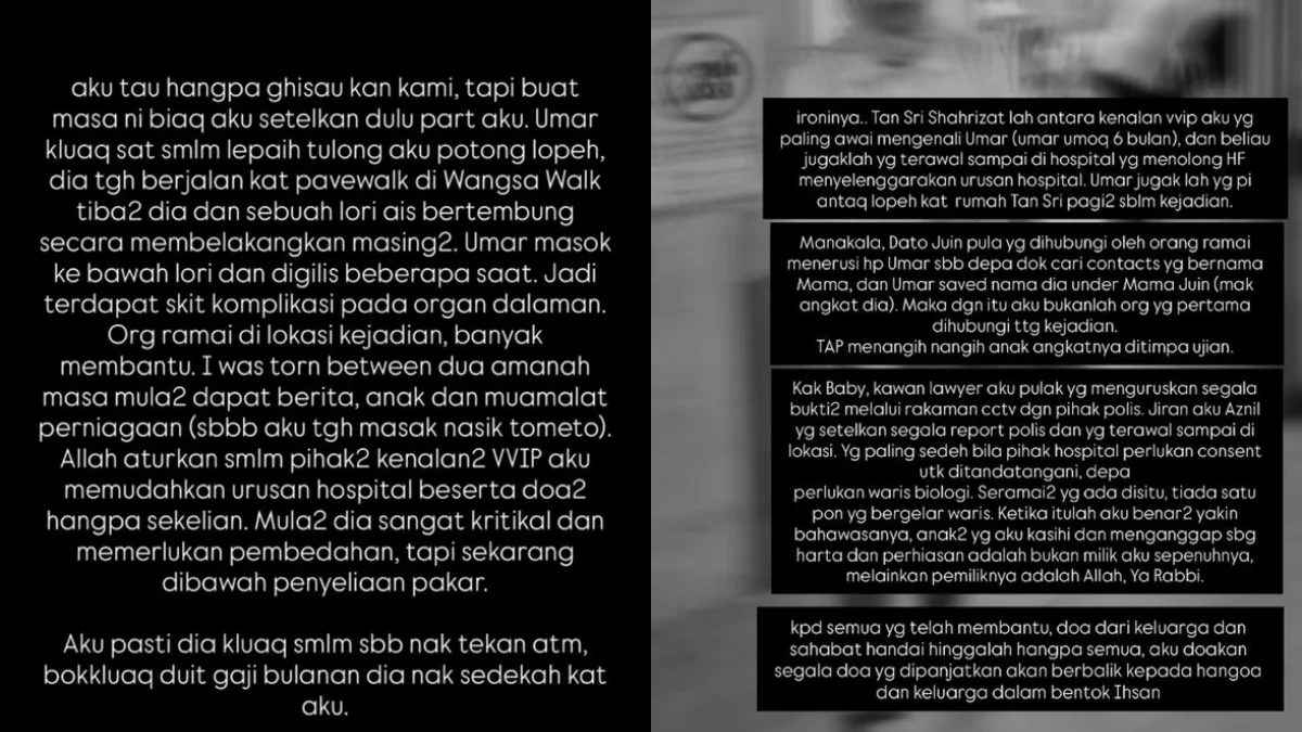 Anak Angkat Rizalman Ibrahim Kemalangan, Terperosok Bawah Lori Ais