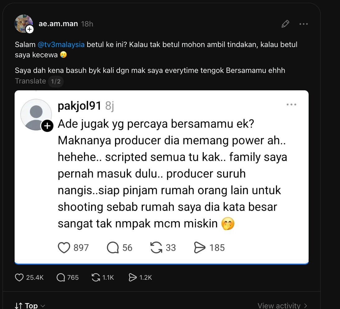 “Siap Suruh Menangis” – Program Bersamamu Didakwa Hanya ‘Wayang’, Bekas Wartawan Tampil Jelaskan