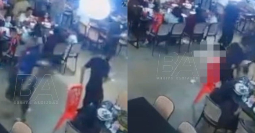 Polis Kini Buru Lelaki Tendang Anak Perempuan Sampai Melambung Di Kedai Makan Di Kelantan