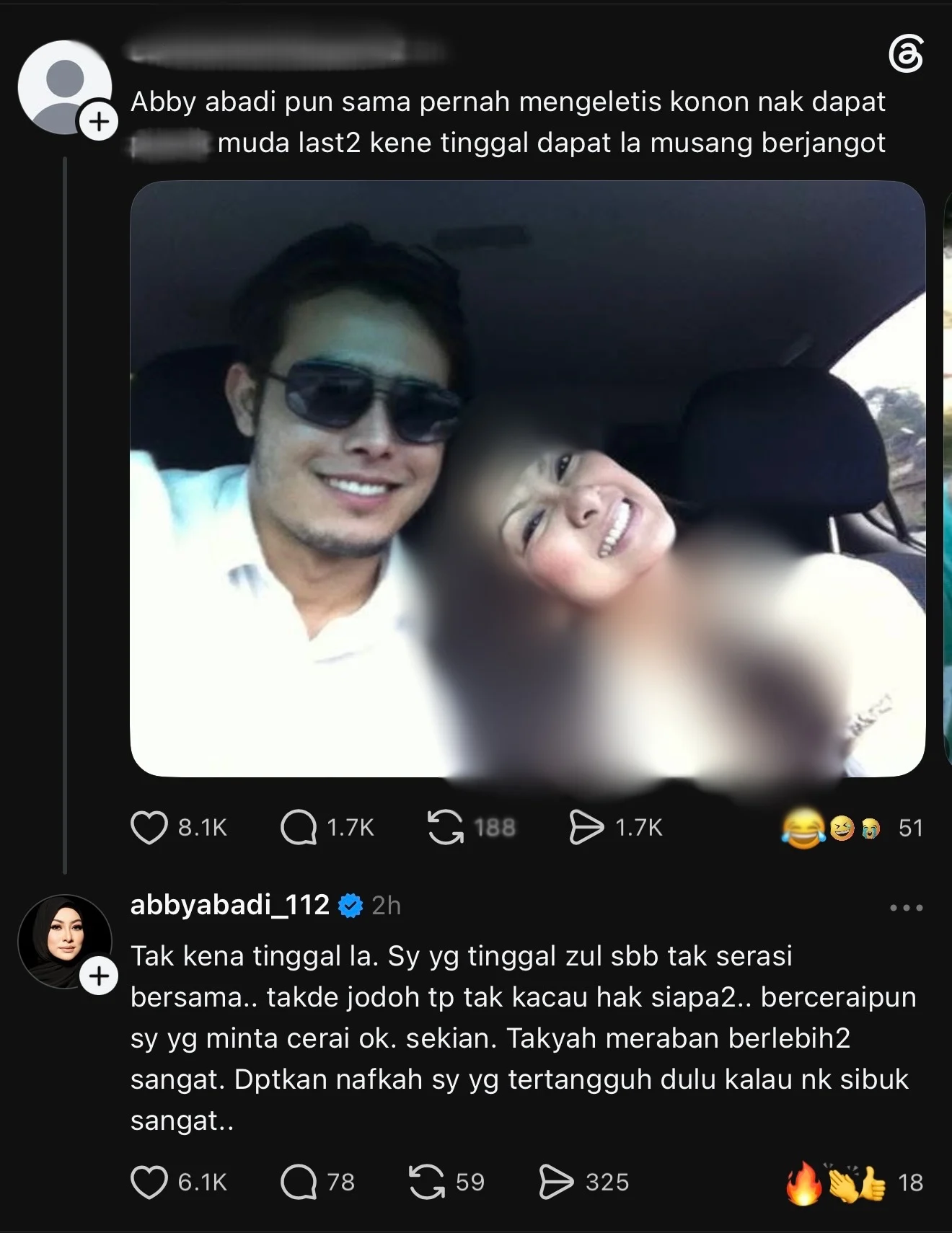 Saya Yang Tinggal Zul Sebab Tak Serasi  Abby Abadi Jawab Dakwaan Pernah Ditinggalkan Pelakon Lela
