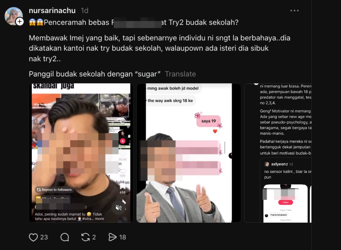 Penceramah Bebas Didakwa Sentuh Pelajar Sekolah, Ramai Mangsa Tampil Dedah Bukti Perbuatan Keji  