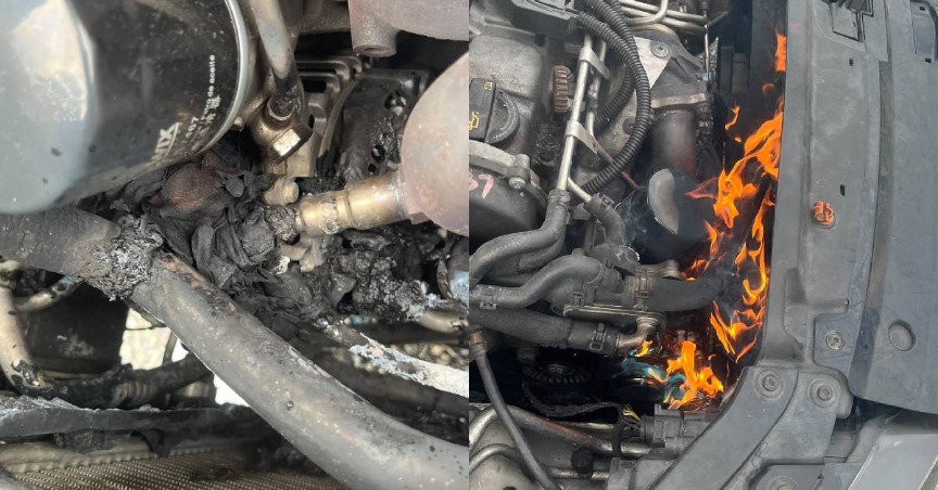 “Kenapa Mekanik Kena Tanggung?” – Kereta Didakwa Terbakar Selepas Servis Tukar Minyak Di TUHU Bangi, Pelanggan Dakwa Kain Tertinggal Bawah ‘Oil Filter’