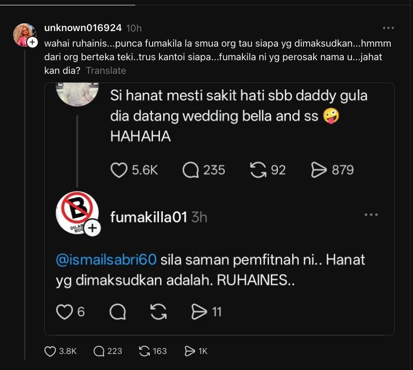 Didakwa Dibela Bekas Perdana Menteri, Ruhainies Ambil Tindakan Saman
