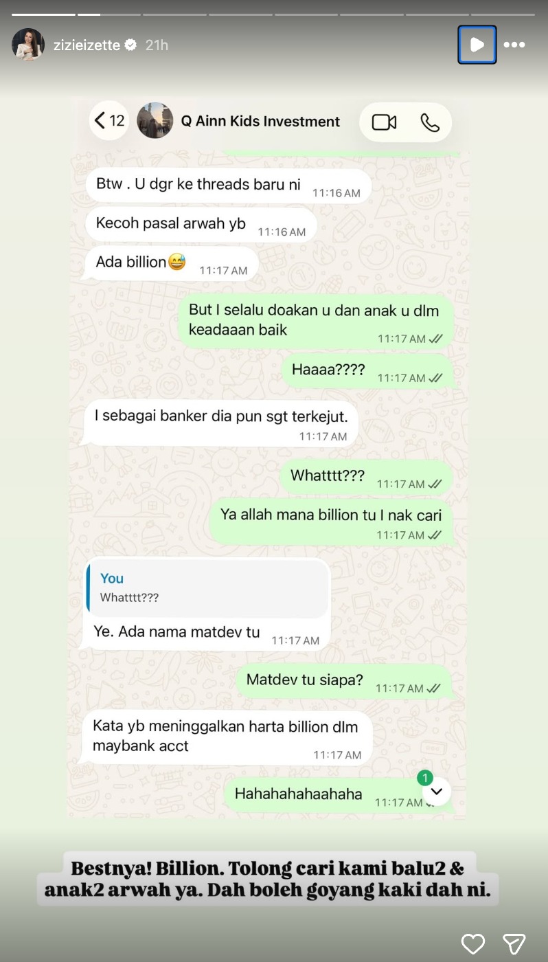 “Saya Cabar Anda Semua Buktikan Kalau Ada!” – Zizie Izette Cabar Dakwaan Harta Pusaka RM1.17 Biliion Milik Bung Moktar