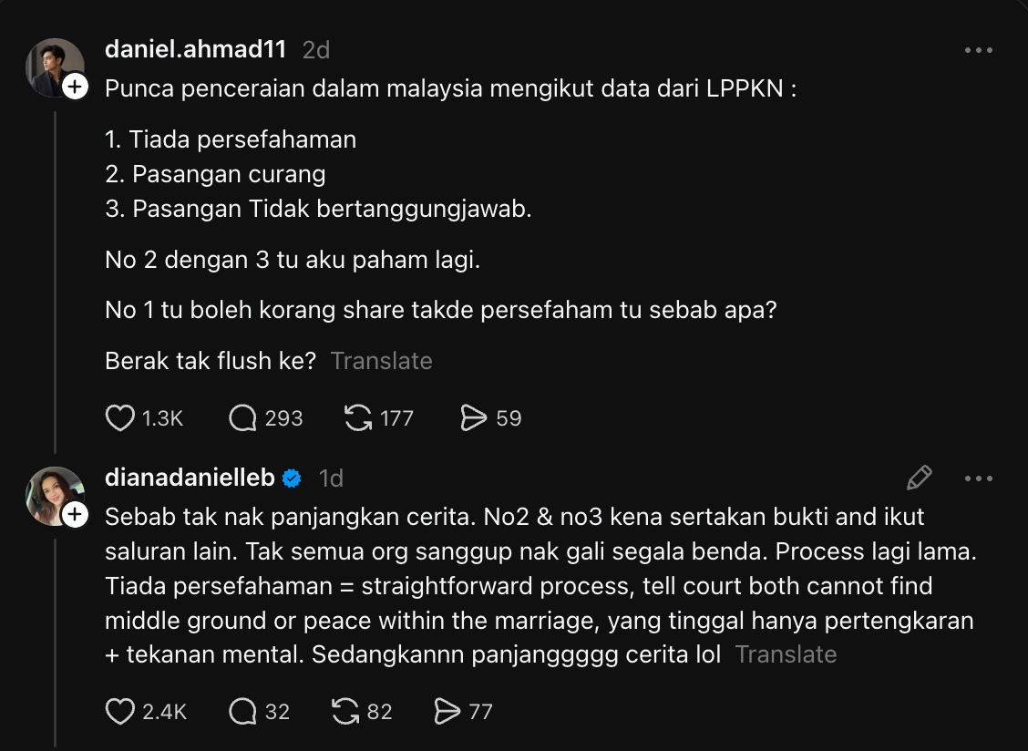 “Tak Semua Orang Sanggup Nak Gali Segala Benda..” – Diana Danielle Dedah Ramai Pilih ‘Tiada Persefahaman’ Sebagai Alasan Bercerai